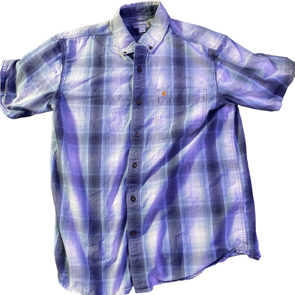 Carhartt Flannel Short Sleeve Shirt Size Large